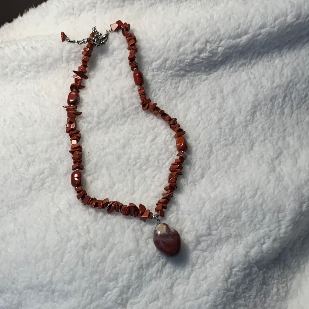 Handmade red coral needed necklace